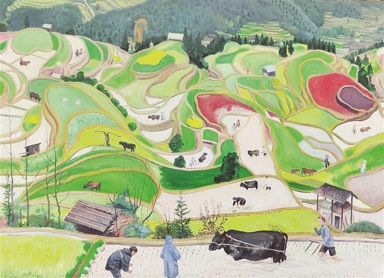 2022年布面油画《田园合奏》.