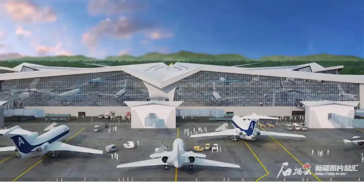 新疆准东五彩湾通用机场效果图.