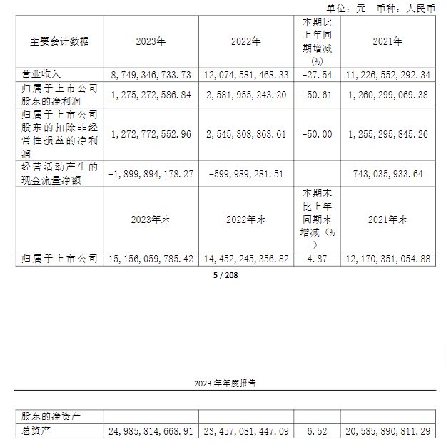 山西焦化年报截图