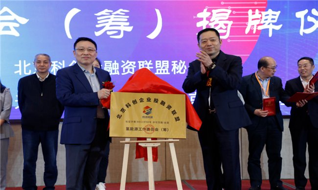 工作委员会(筹)会长杨华锋先生共同为氢能源产业链工作委员会(筹)揭牌