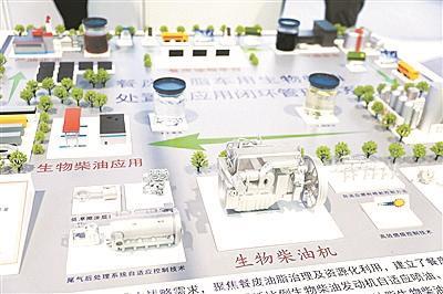 图为在2023上海国际低碳智慧出行展览会上展出的生物柴油提炼应用（资料图片）。 据本报资料库