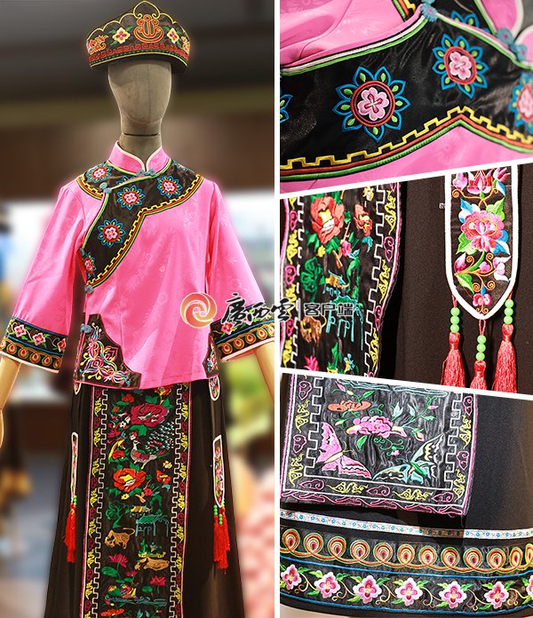 广西民族博物馆展出的仡佬族女子服饰。万晶 摄