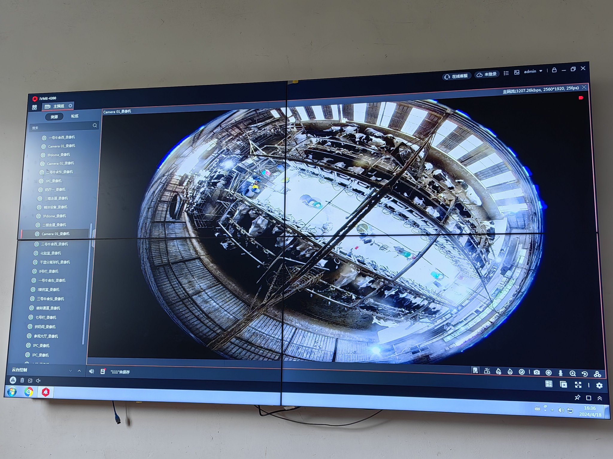 图为生物资产数字化监管平台鱼眼摄像头所摄画面(记者 吴丛司 摄)