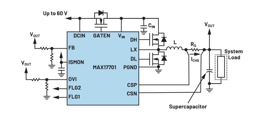图7.高电压、大电流超级电容充电器
