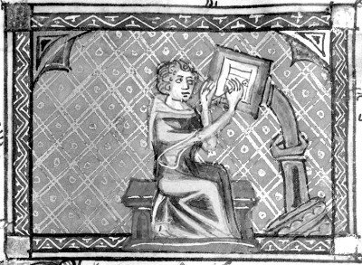     中世纪手稿抄写员 资料图片