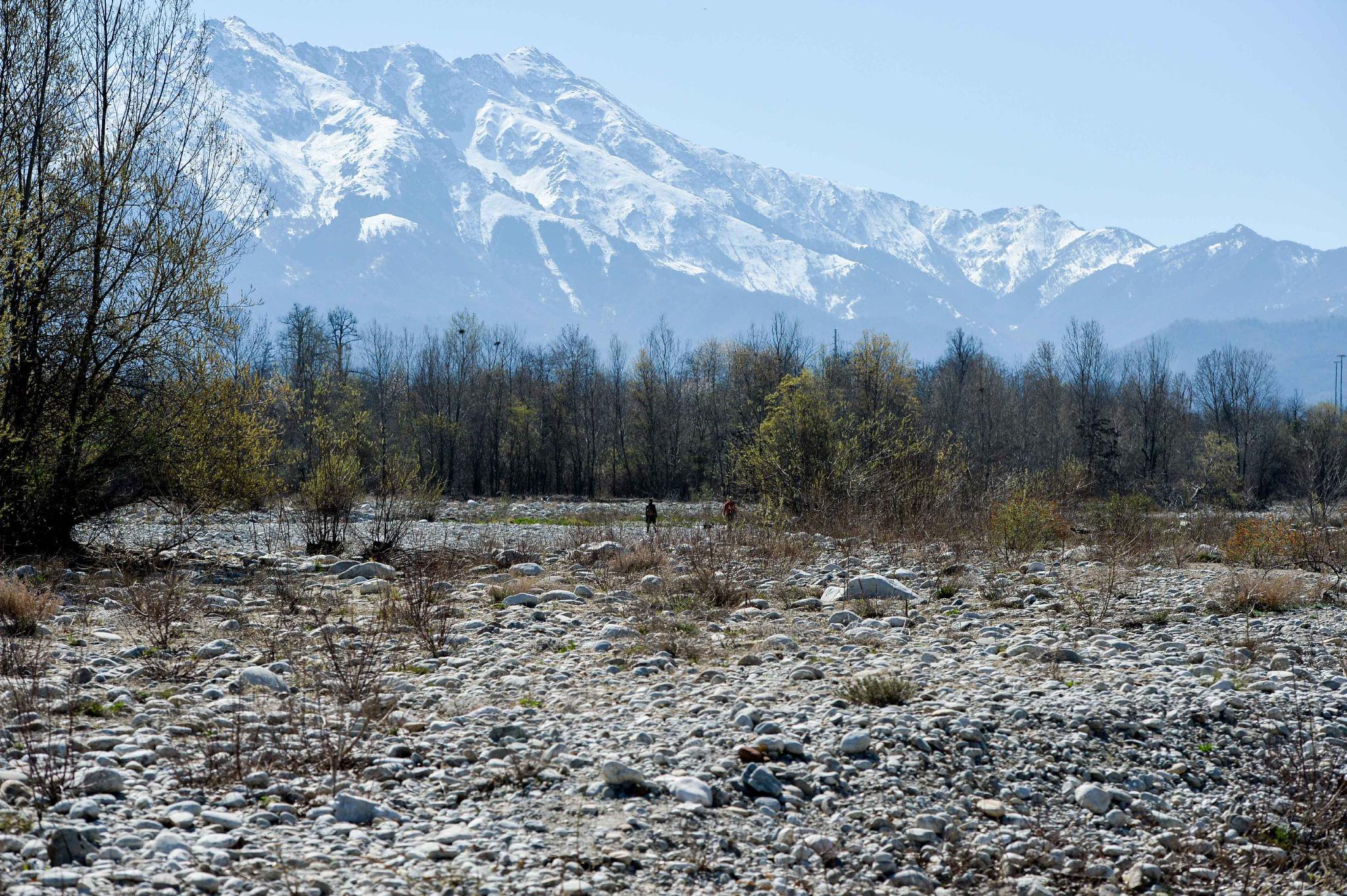 这是2023年3月25日在意大利皮埃蒙特大区拍摄的干涸的杰索河河床.