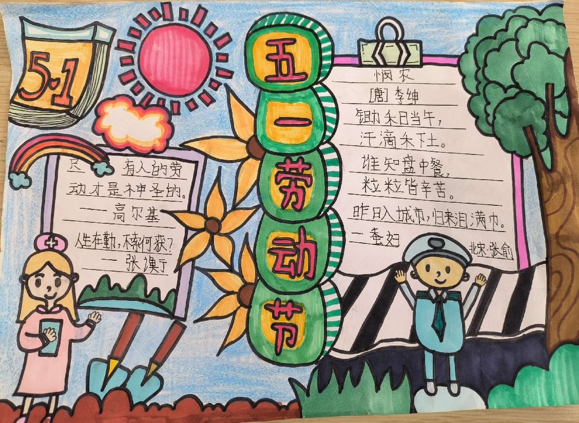 小报绘劳动所有的劳动者都是一首歌,劳动中的每一个细节都是一个美丽