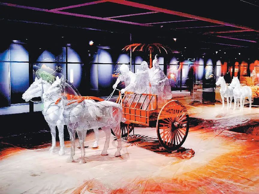 车马阵展厅的车马复原模型。