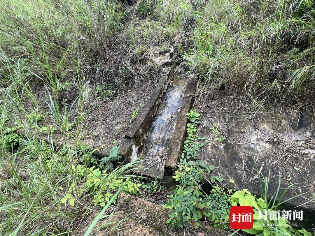 5月2日，梅大高速茶阳路段边坡上的排水沟。
