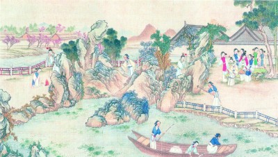     清代孙温所绘《红楼梦》第五十八回 资料图片