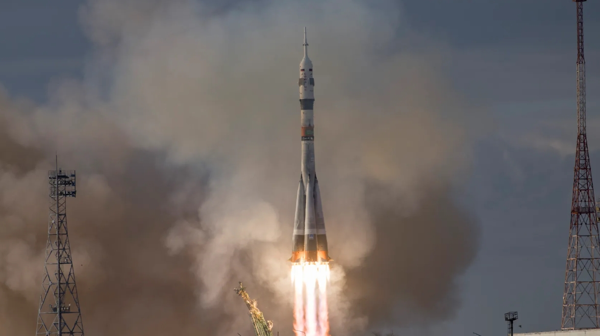 （俄罗斯联盟号飞船于今年3月发射升空，来源：NASA）