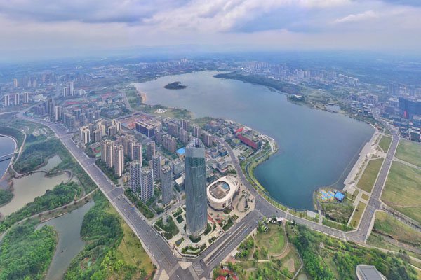 　　2022年4月1日拍摄的西部（成都）科学城（无人机照片）。记者　刘坤　摄