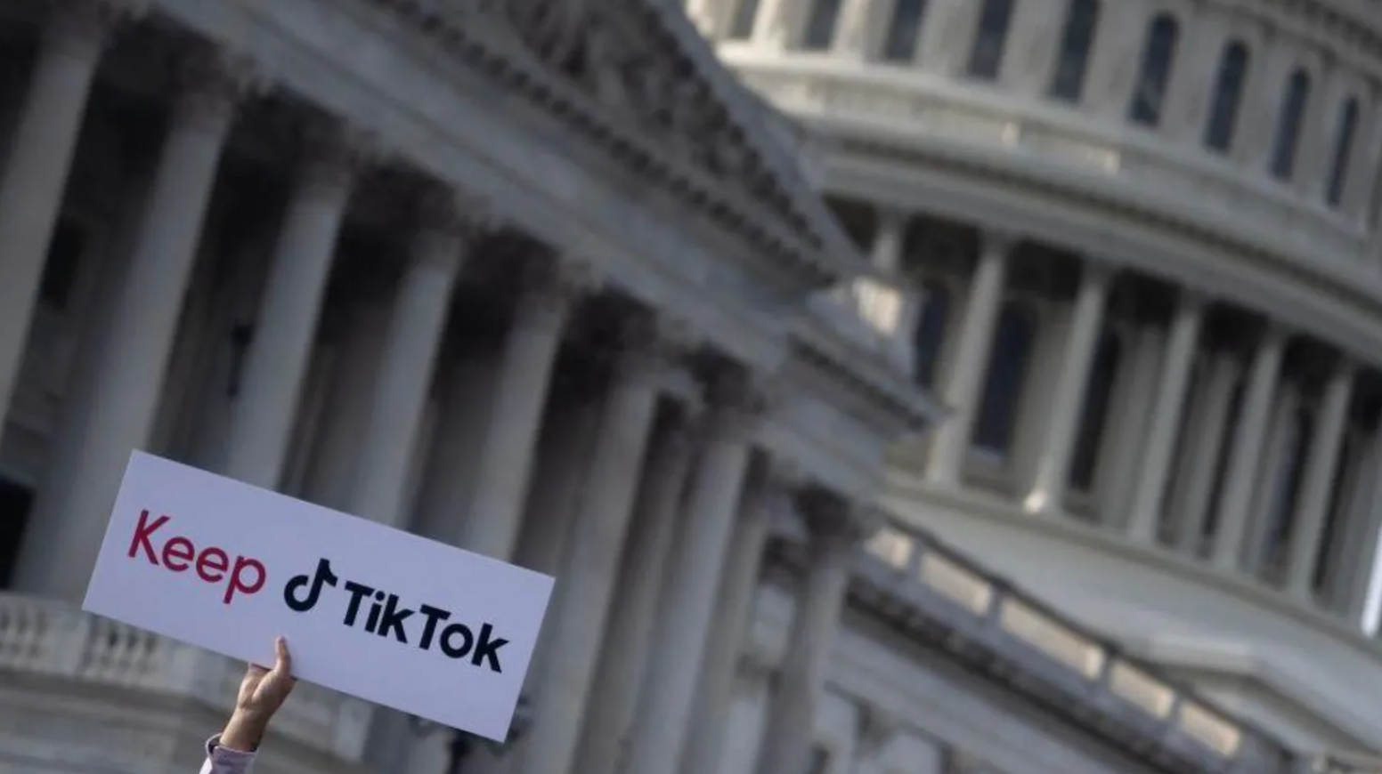 ▲TikTok支持者抗议国会禁令