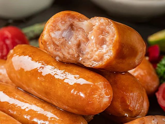 纯肉做的爆汁烤肠,不含淀粉,0色素,0防腐,肉香四溢!