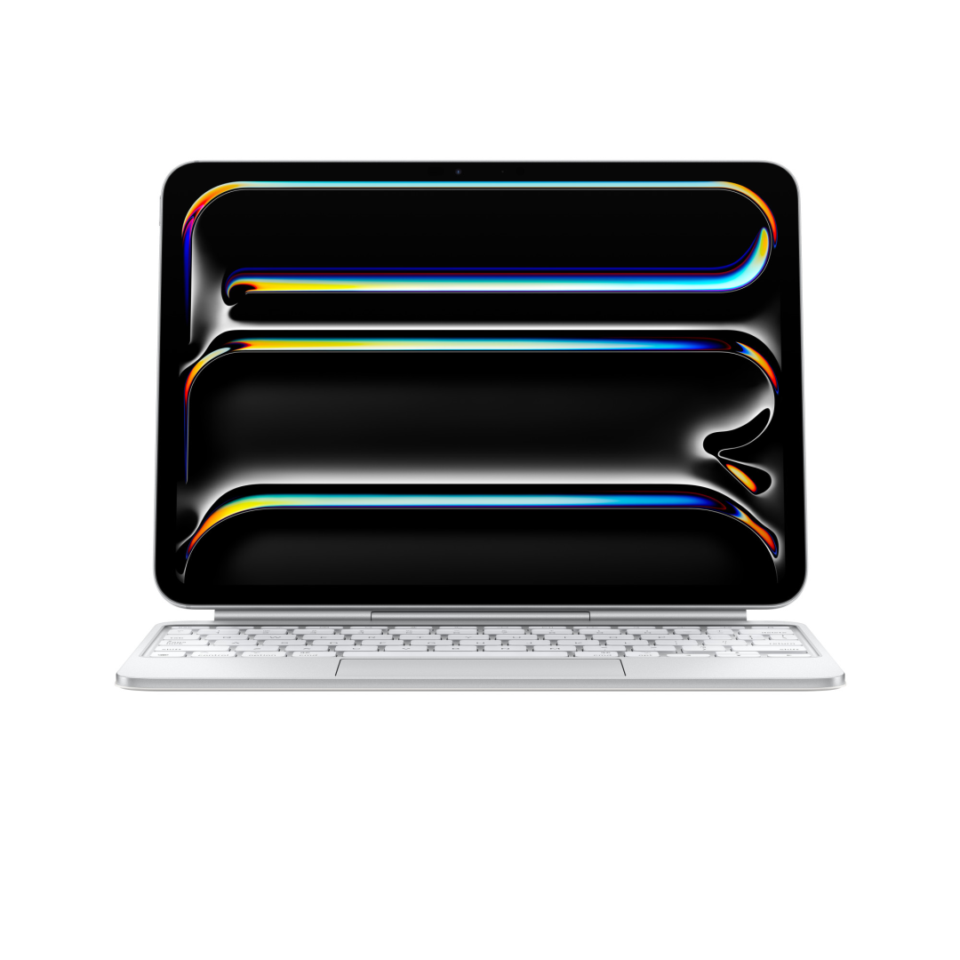 新的妙控键盘改用了金属铝材质，更轻且更耐用 | 图片来源：Apple