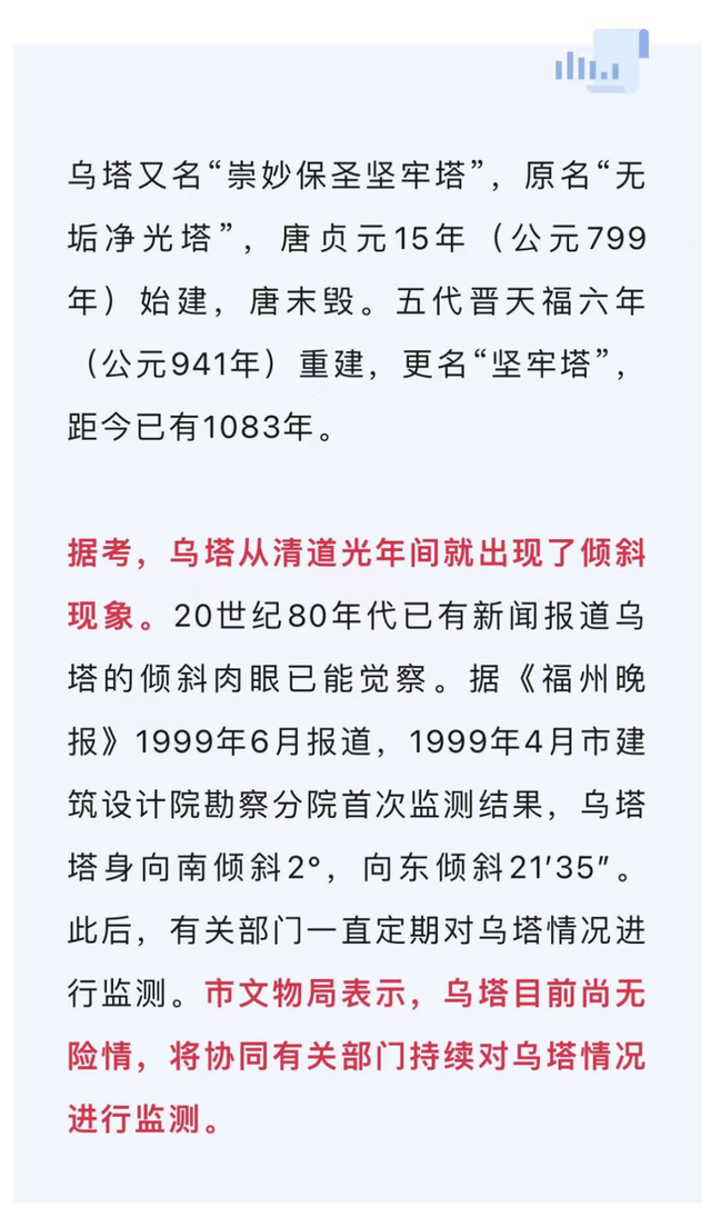 报告与此前测量数据进行详细对比沉降数据需要带回去乌塔塔身的倾斜