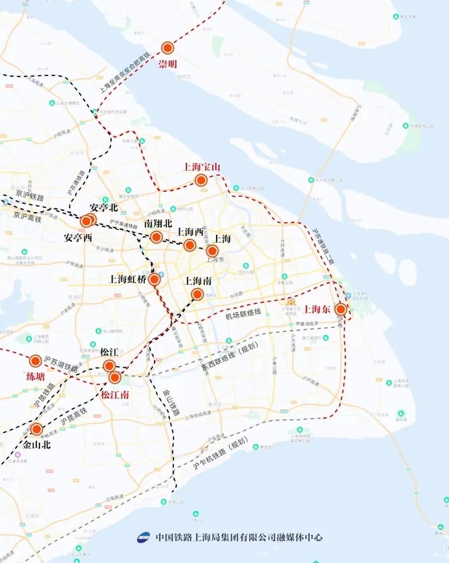 上海东站可引入沪苏湖铁路,沪宁沿江高铁,上海至南京至合肥高铁等