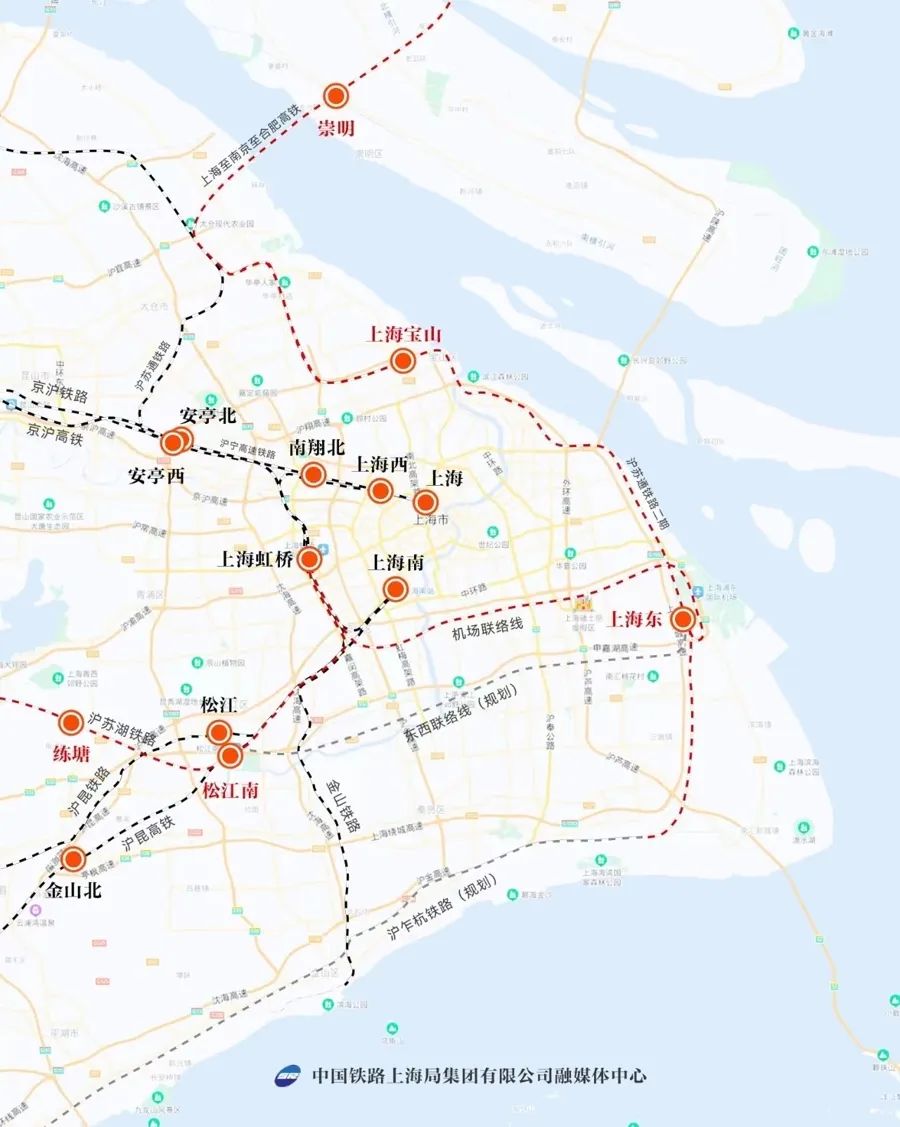 上海东站线路规划图。
