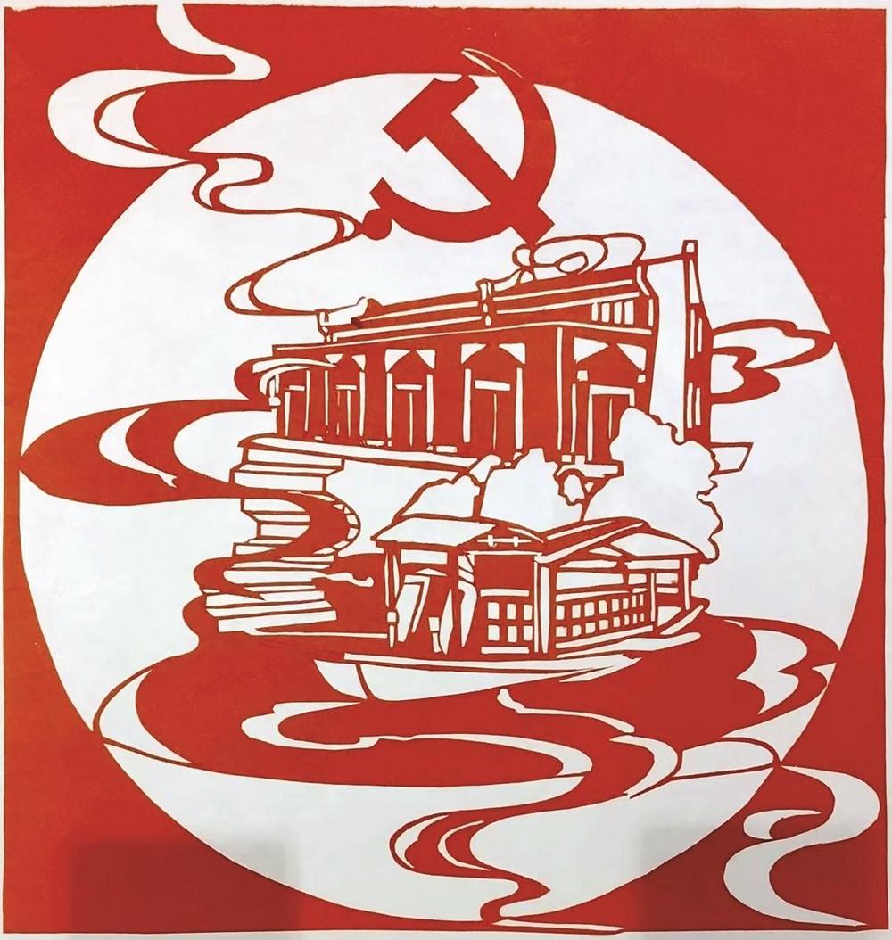 "国家安全"剪纸作品
