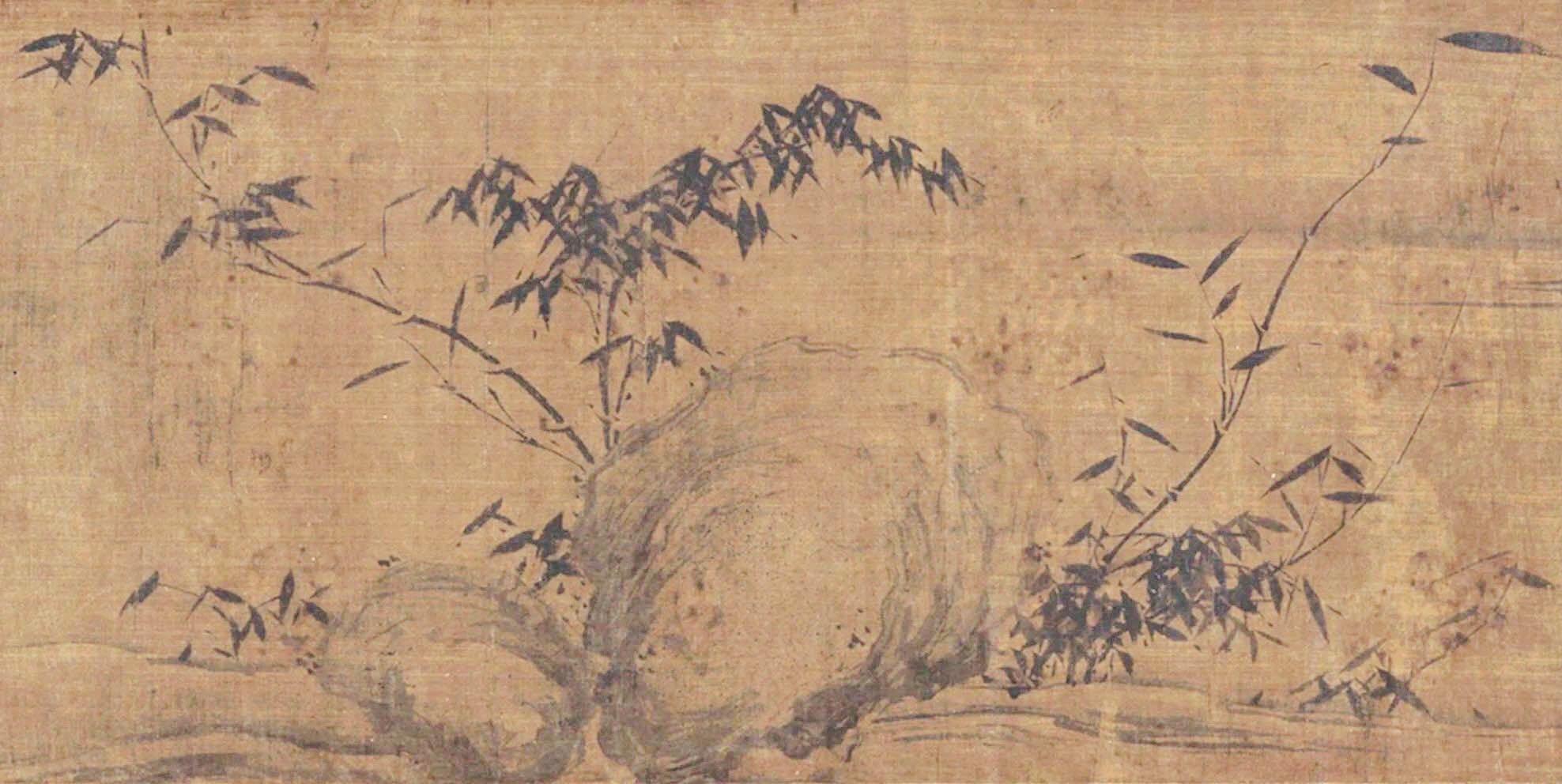 苏轼《潇湘竹石图》(局部)一个关于苏轼画竹的故事,很好地阐释了这个