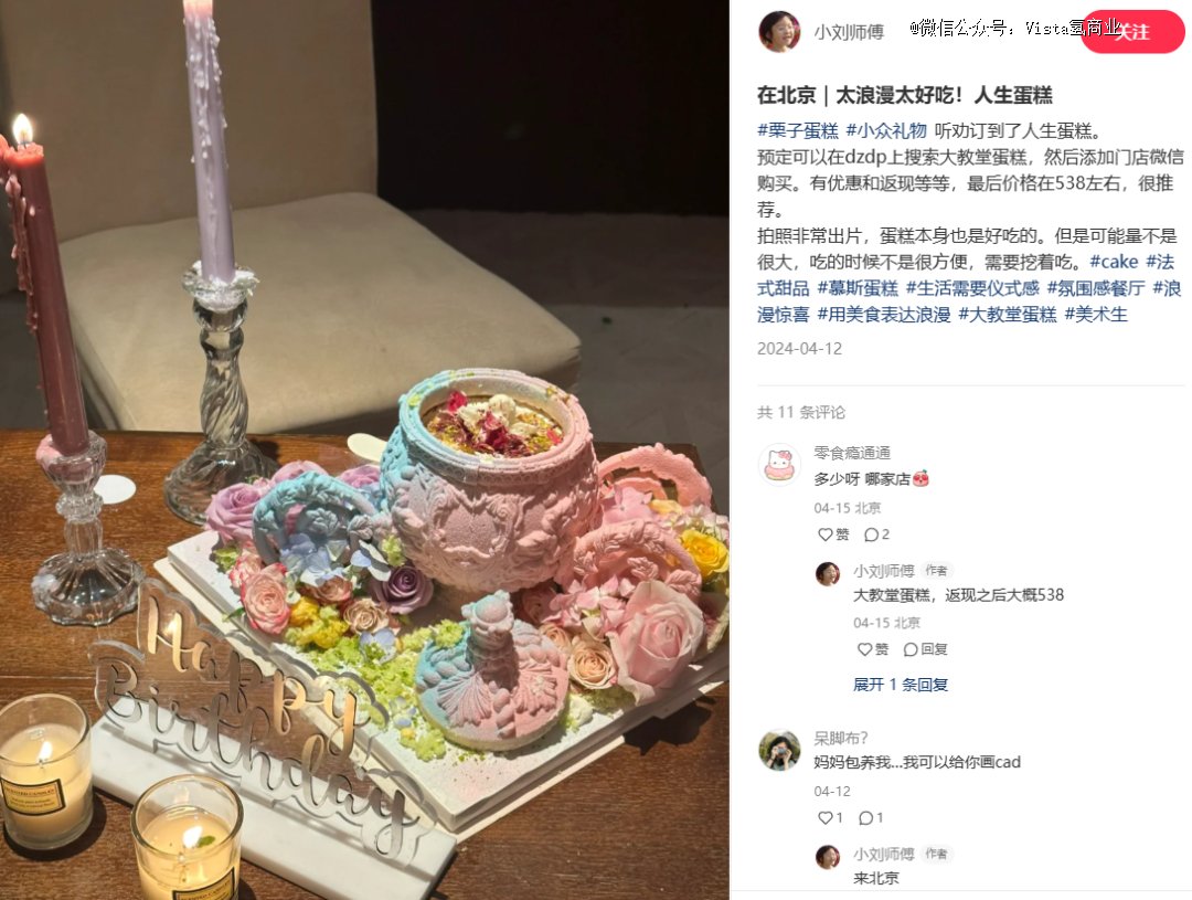虽说被点评"蛋糕本身是好吃的",但也有人强调作为一个生日蛋糕来说