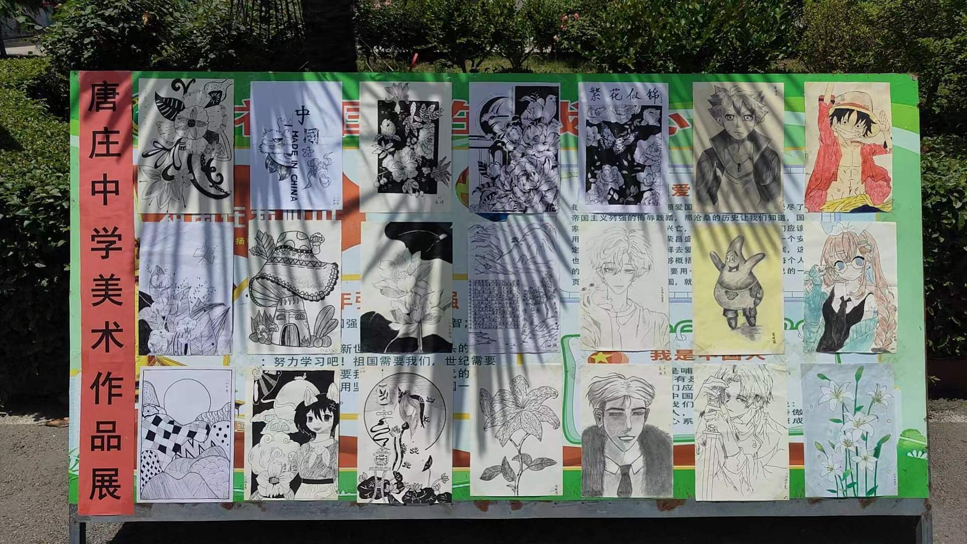 以美育人   展示特长——社旗县唐庄中学校园文化艺术节之美术作品展