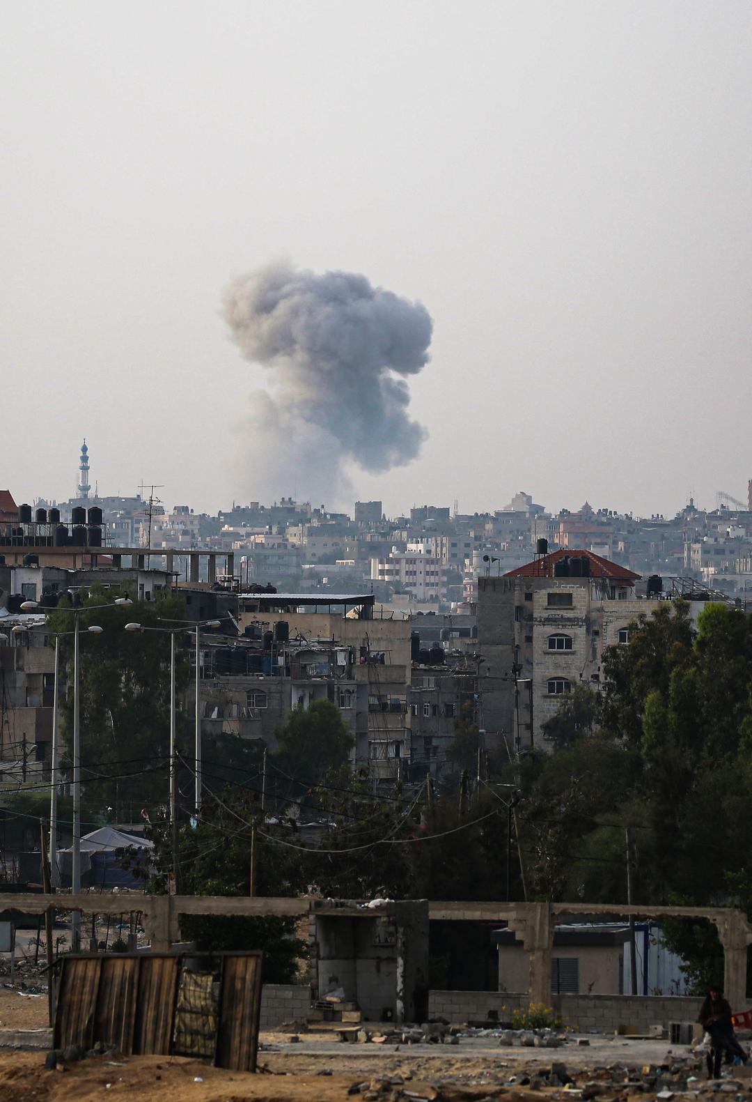 ▲5月19日，以色列轰炸了拉法东部 据视觉中国