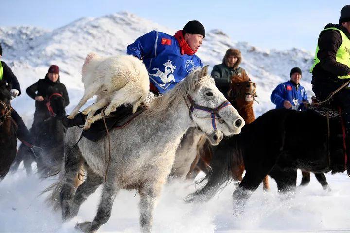 哈萨克族赛马叼羊图片