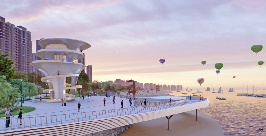 吴川市滨海新区海岸综合整治项目-观海长廊项目规划效果图。