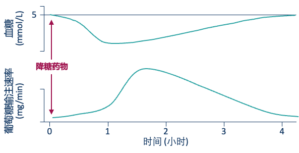 图1 葡萄糖钳夹技术原理示意图