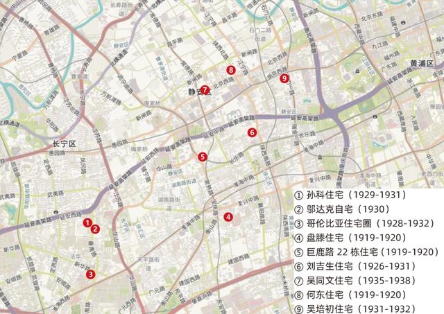 邬达克花园洋房设计作品地图  建筑风格 >【外立面风格】吴宅外立面为