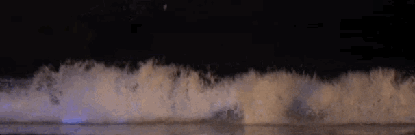 　　△“蓝眼泪”是由浮游生物希氏弯喉海萤发光产生的，这种海萤昼伏夜出，体内有发光腺，被海浪拍打时，会发出浅蓝色光。