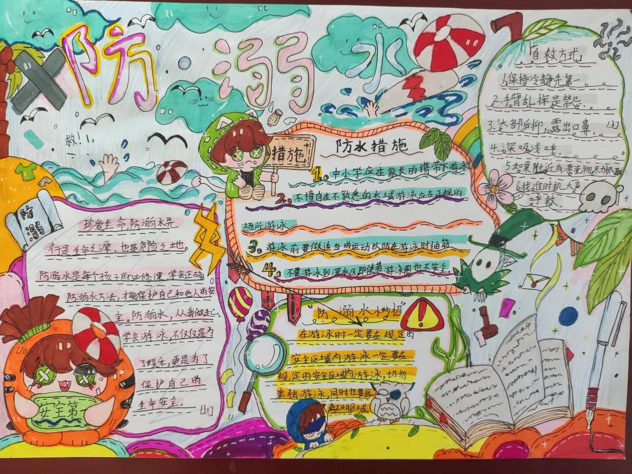 怀宁县凉亭初级中学开展以"防溺水"为主题的手抄报和征文评选活动