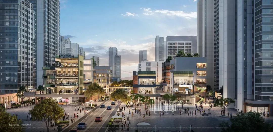 理想之地社区垂直混合利用剖面图(示意效果图)03-2 社区与城市功能