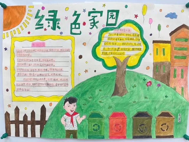 同时,活动现场还展示了"小手绘家园 共筑绿色梦"手抄报绘画作品.