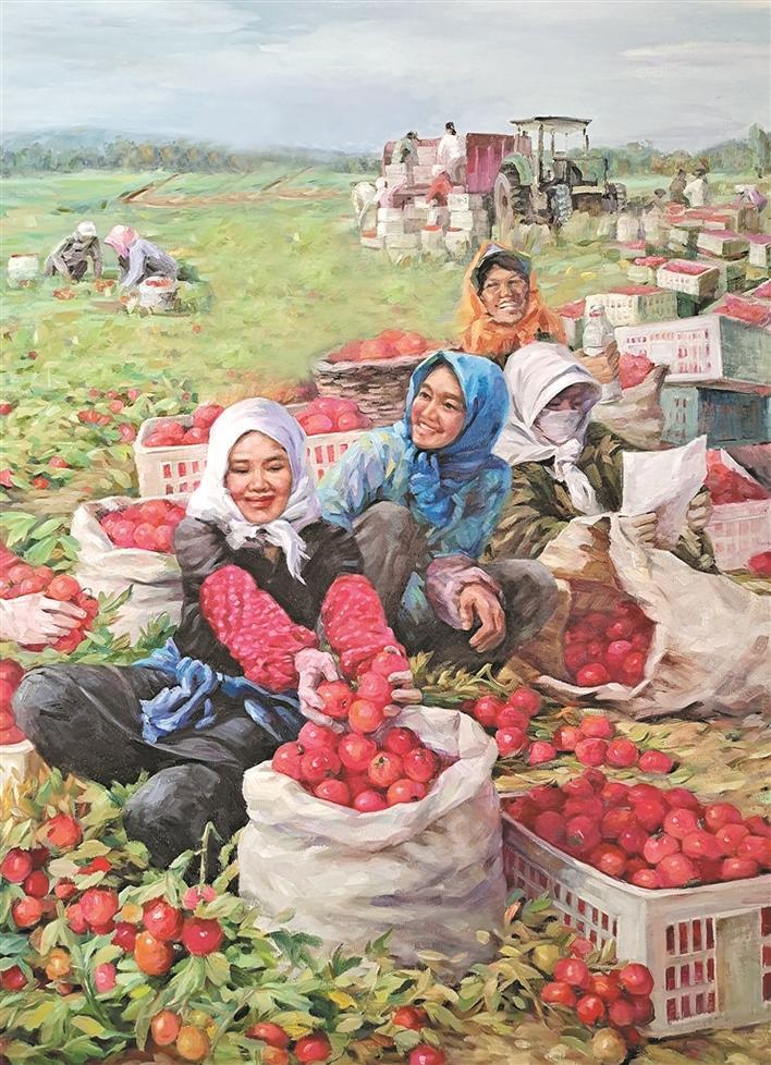 丹青多彩画巾帼 妙笔无言寄深情