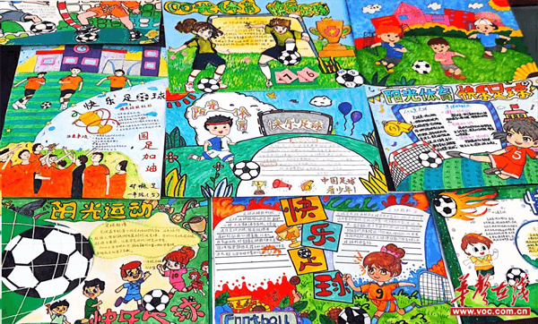 蒸湘区大立实验小学举行"阳光体育 快乐足球"主题手抄报评比活动