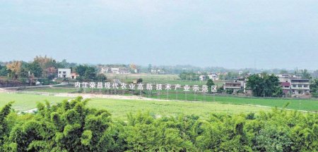 本报资料图采访团在内荣农高区先行区综合服务中心参观两地特色产品