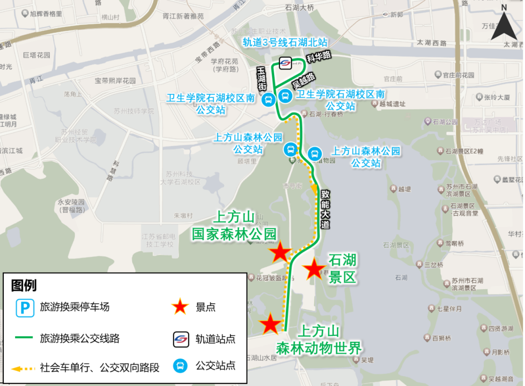 上方山景区"轨交 公交"接驳专线示意图十全街网红街"十全十美"专线