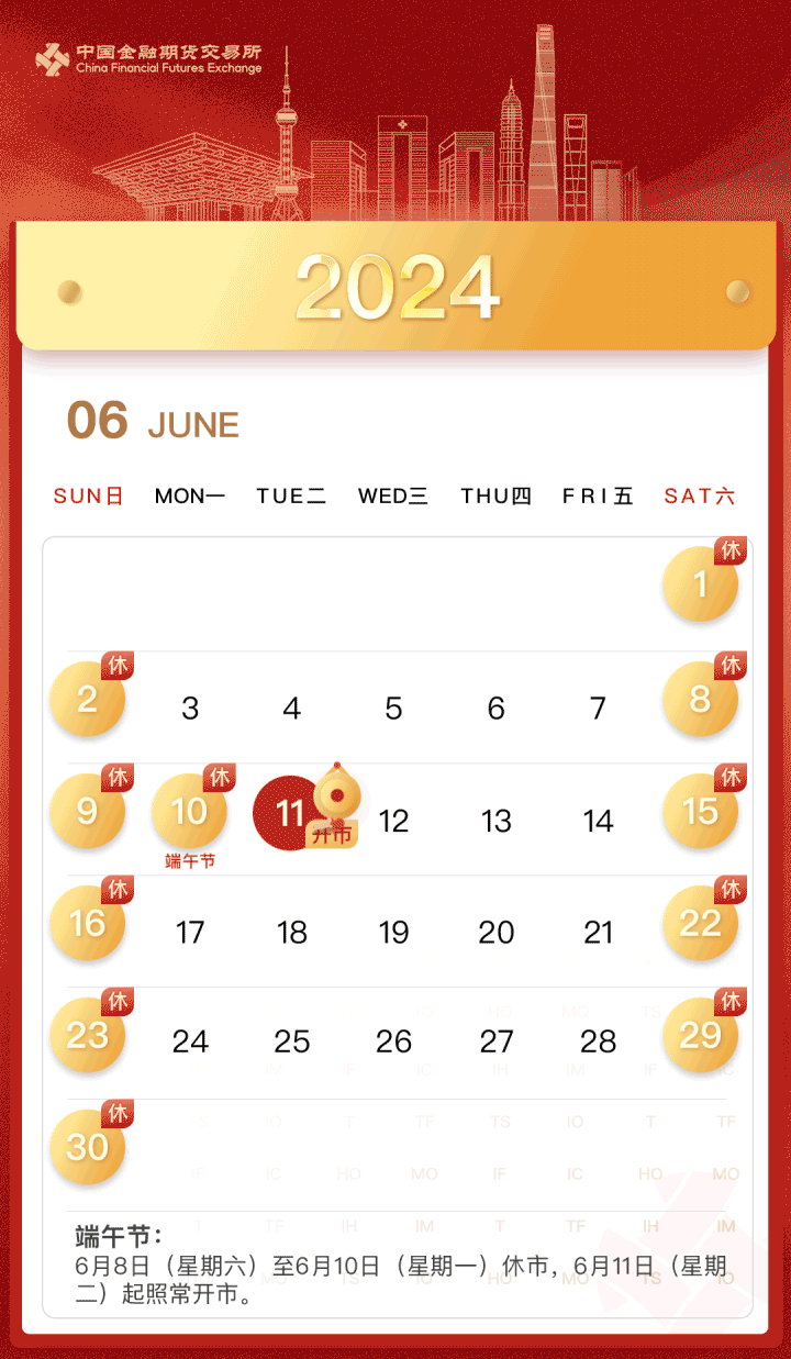 中金所2024年端午节休市日历_手机新浪网