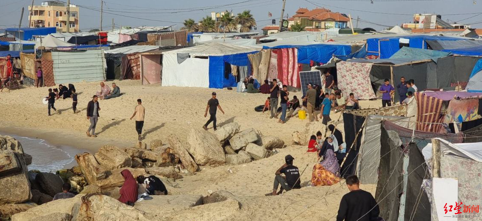 ▲加沙平民流离失所