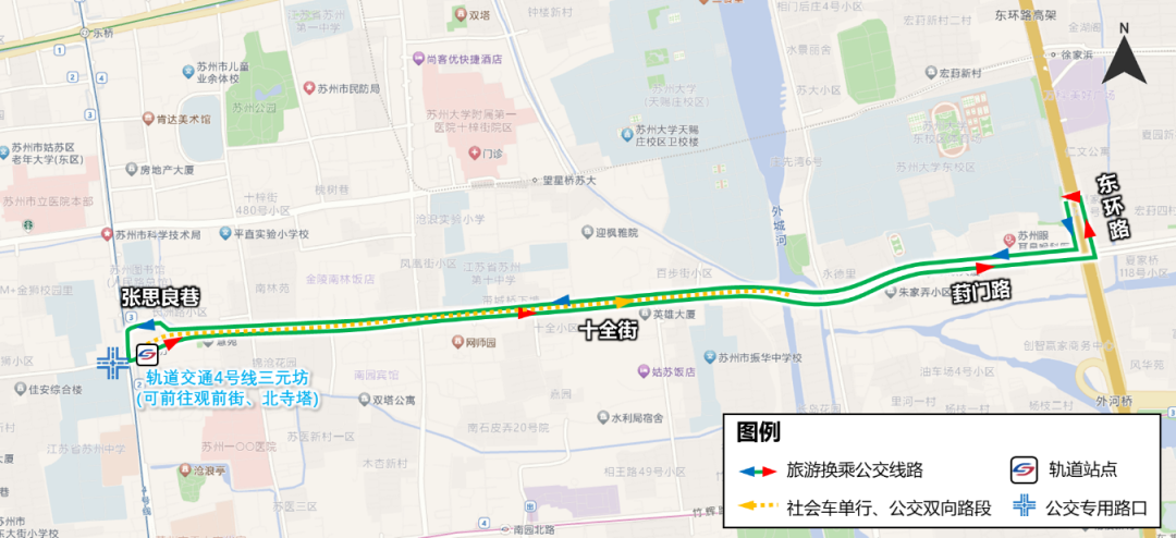 十全街"十全十美"专线示意图允许选择城市快速路通行!