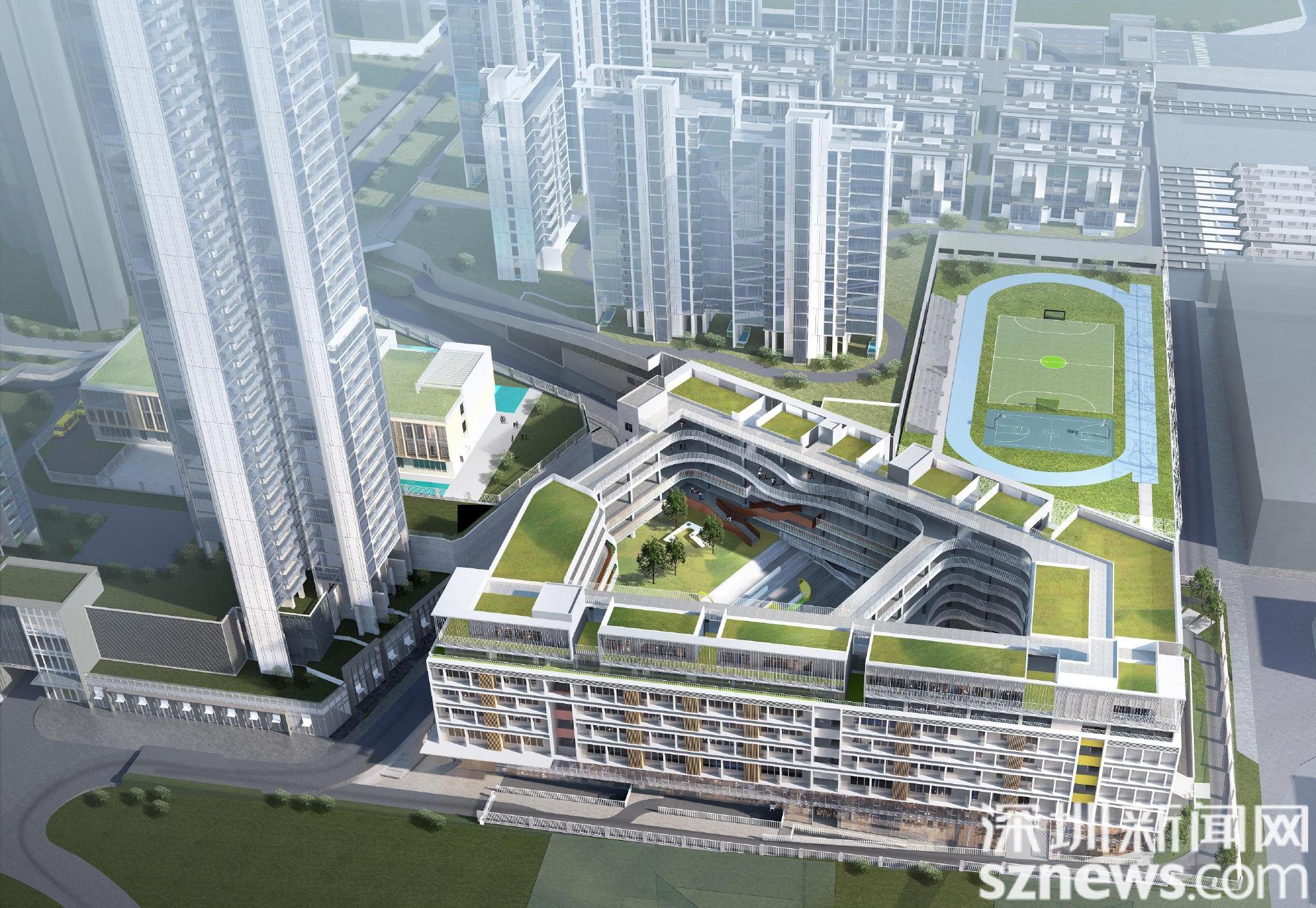 九年一贯制学校——龙华区龙胜实验学校9月份即将交付 面向片区招生