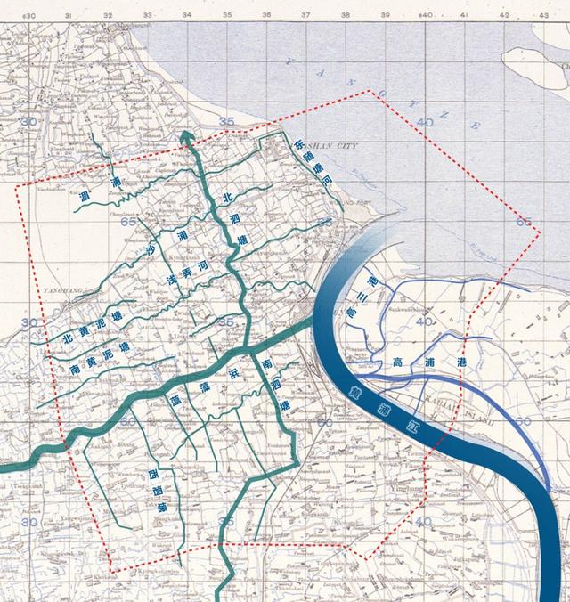 大吴淞地区历史水系格局示意图(1927年)版权所有:上海市上规院城市