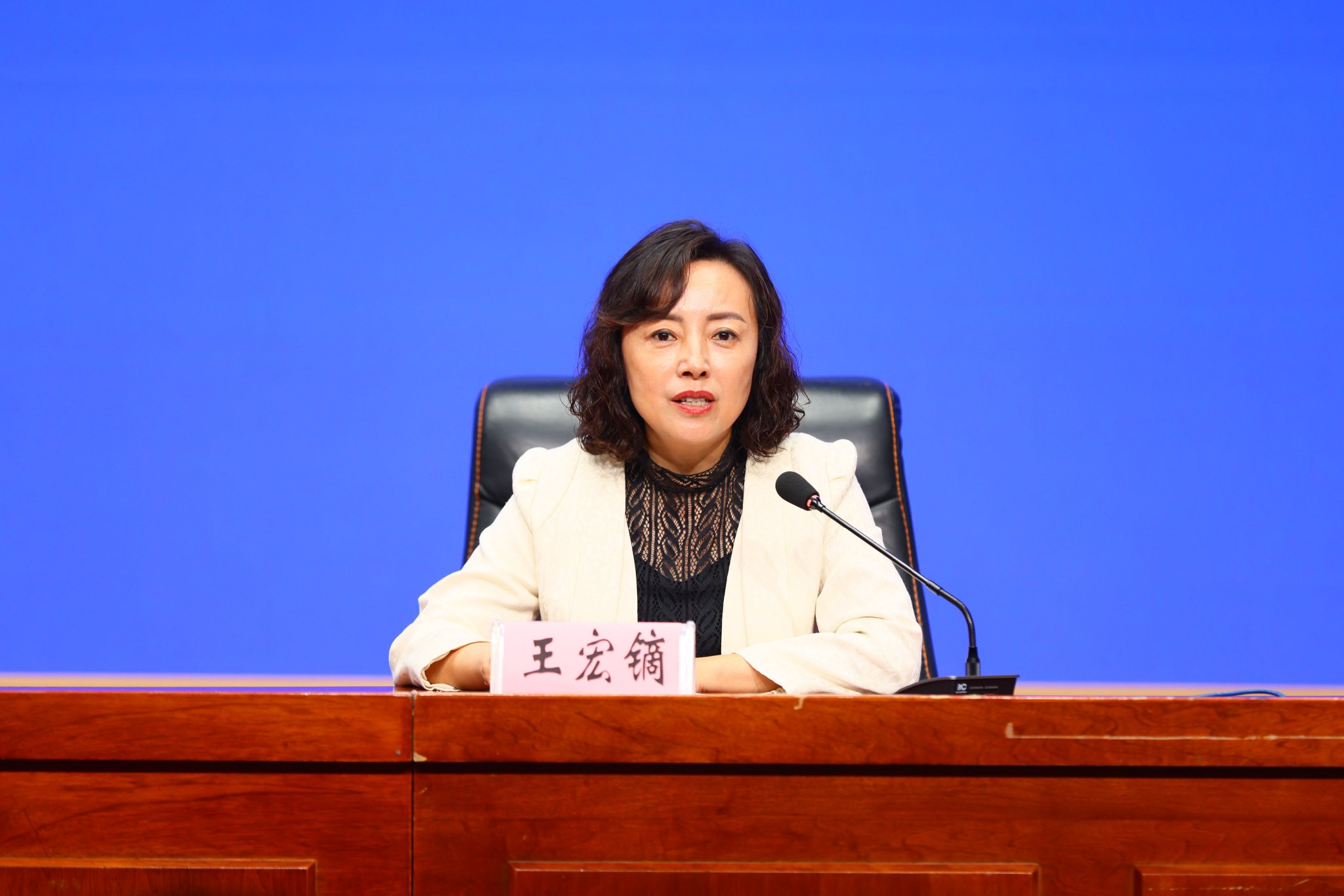 发布会上,齐齐哈尔市文化广电和旅游局党组书记王宏镝在回答记者提问