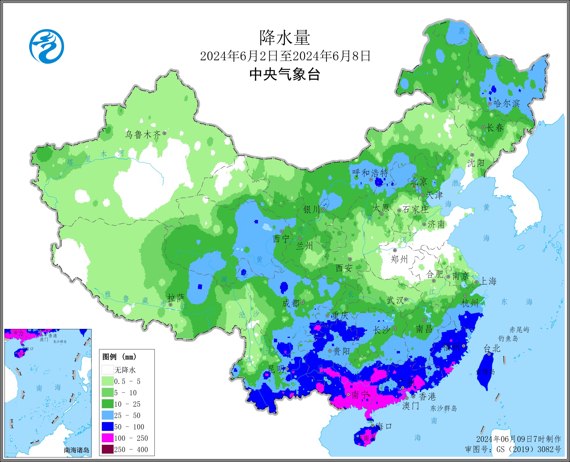 图2 全国降水量