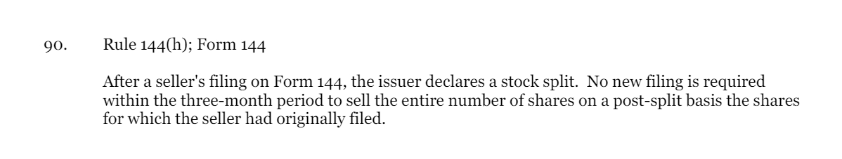 （来源：SEC Manual of Publicly Available Telephone Interpretations）