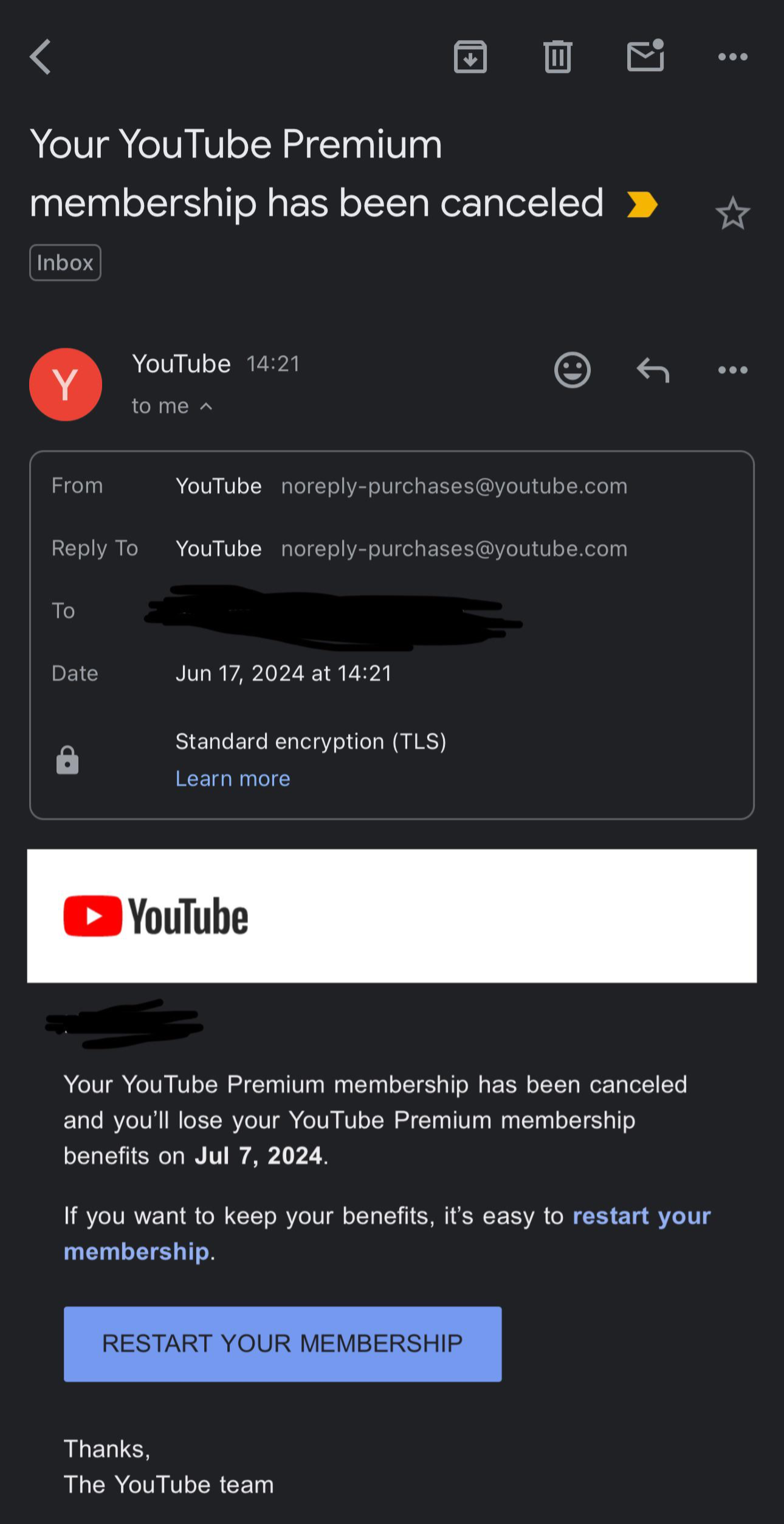 ▲ 海外网友的订阅被取消
