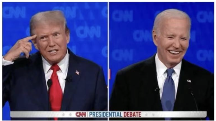 总统辩论，两位候选人一路吵到高尔夫球技。来源：CNN截图