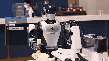 夸父机器人正在炒菜。来源：乐聚机器人